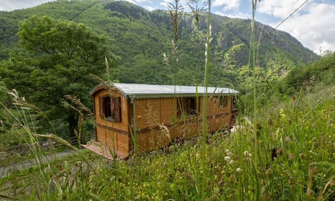 Gedre Cabin | Bohemian Night in the Mountains – Ancolie Caravan with View, Heating and Wi-Fi