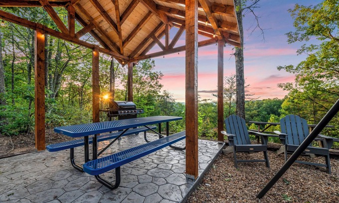 Sevierville Cabin | Book New Cabin for Fall Getaway: Trails-Firepit-View-Theater-Arcade