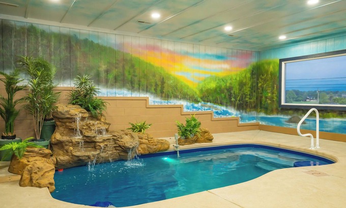 Sevierville Cabin | BroadMountainView: MtnView, IndoorPool, Games, Theater, HotTub, Wifi, Yard