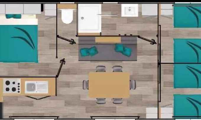 Le Bourg-d'Oisans House | Campsite Le Château de Rochetaillé * - Mobil home Comfort - 3 bedrooms 6 people