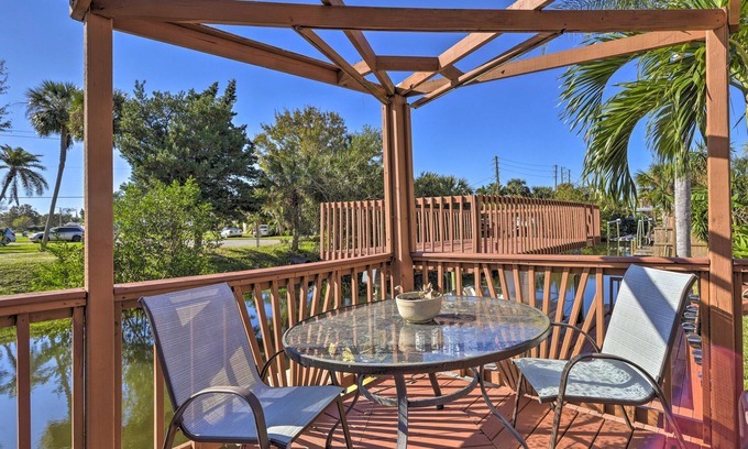 Skylark Estates Cottage | Canal-front Merritt Island Home w/Deck + Grill!