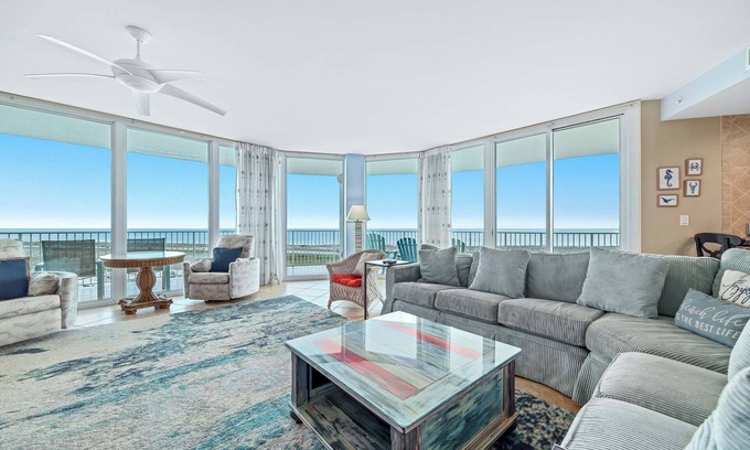 Orange Beach East Condo | Caribe 4BR, Panoramic Gulf Views, Lazy River, Hot Tub, 2 Min To Beach, Sleeps 12