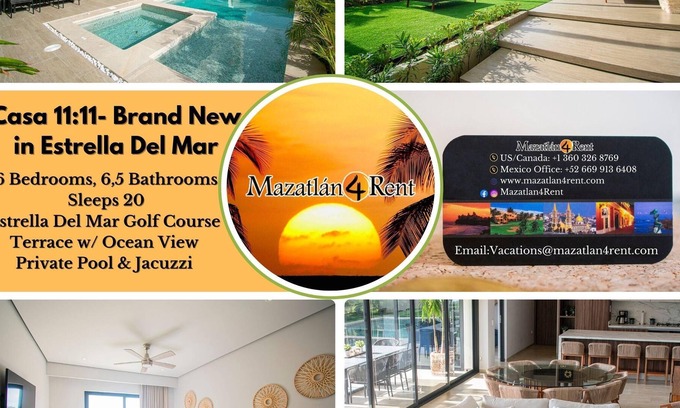 Mazatlan House | Casa 11:11- Brand New in Estrella Del Mar- Sleeps 20
