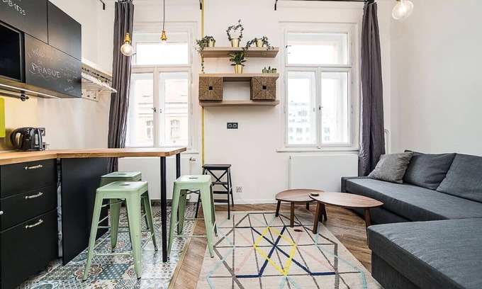 Prague 3 Apartment | Central designer studio by beautiful park & church