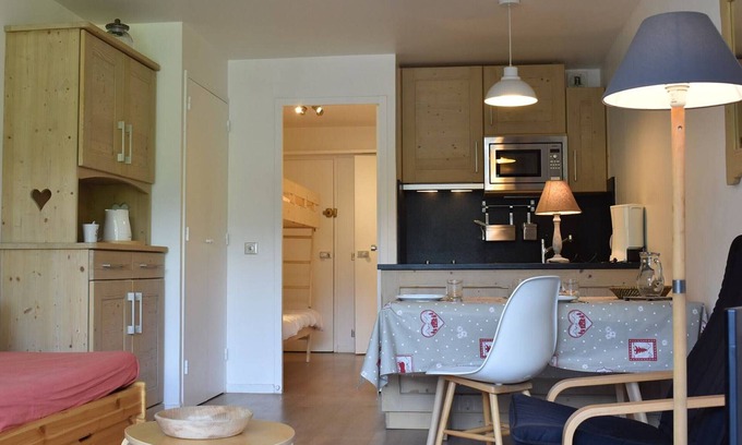 Meribel Centre Apartment | Central Studio for 4 in Méribel with Balcony, Parking, and WiFi