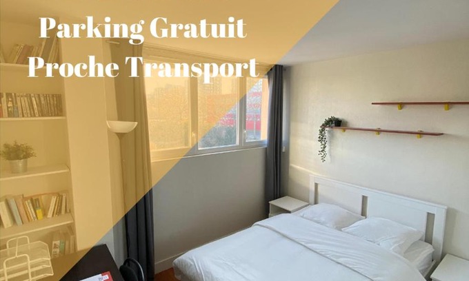 Massy House | Chambre calme (Mars) - proche Paris et TGV
