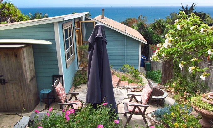 Santa Barbara Cottage | Charming Summerland Beach Cottage with Ocean View.walk to town and beach!