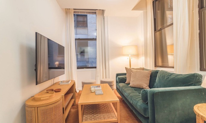 Financial District Apartment | Chic 3BR with 3 Beds and 1 Bath Steps from the Vibrant Stone Street District