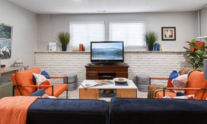 Holladay Apartment | Chic Basement, Work Station, Central Location, Dedicated Outdoor Area w/ Furniture, Private Entry