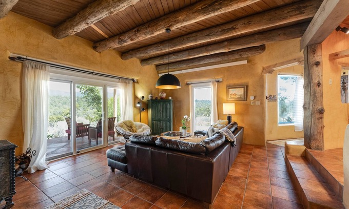 Canada de los Alamos House | Classic Adobe Desert Home, Stunning Mountain Views, Rustic Luxury