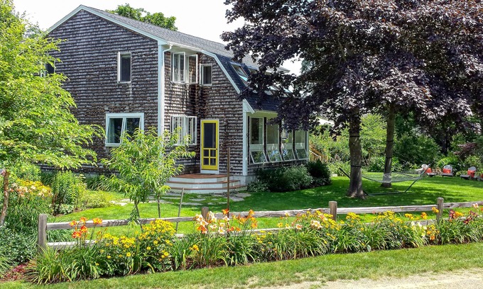 Biddeford Pool House | Classic coastal home near the beach w/lush garden, game room & deck - dogs OK