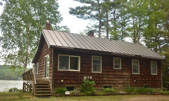 Embden Cabin | Classic Maine Lakefront Camp Overlooking Embden Pond