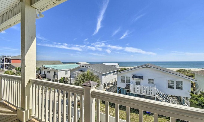 Ocean Isle Beach House | Coastal Retreat with Double Deck and Ocean Views!