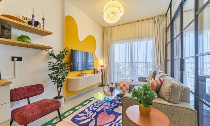 Dubai Apartment | Colorful Retreat: 1BR in Dubai Hills, Next to Mall