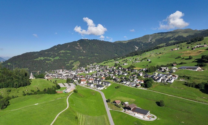 Falera Apartment | Cosy apartment for 6 people with pool, WIFI, TV, balcony and panoramic view