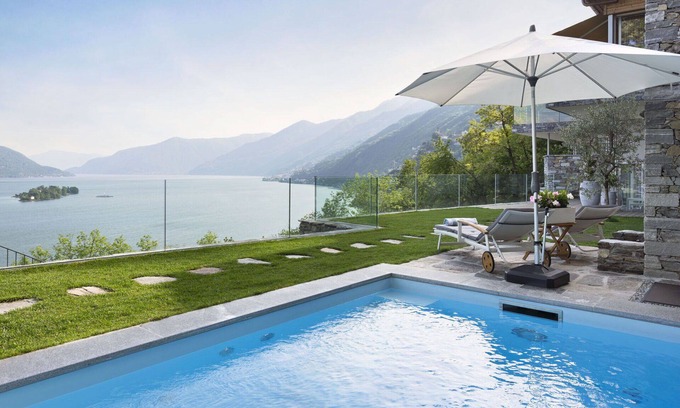Cardada Villa | Cosy apartment in villa for 2 guests with pool, internet, patio and panoramic view