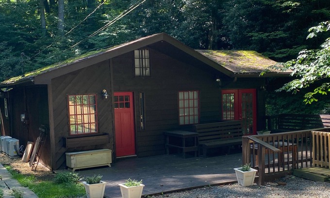 Waynesville Cabin | Cozy Cabin steps from Bedroom to Flowing Creek -10 min to Downtown Waynesville.i