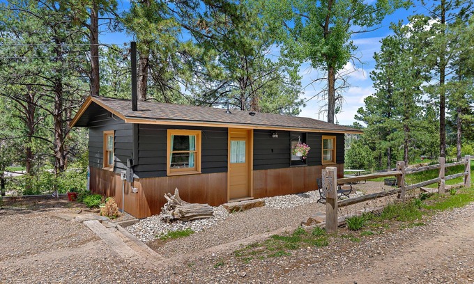 Hill City Cabin | Cozy cabin with a great fire pit area.