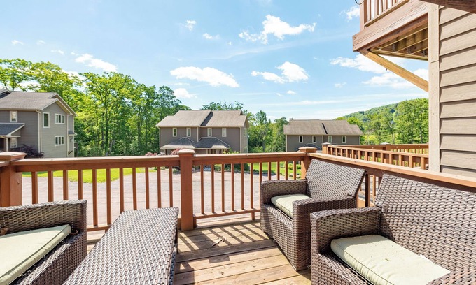 McHenry House | Cozy Rustic Duplex w/Hot Tub, Fireplace & Views