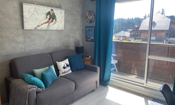 Le Praz de Lys Apartment | Cozy studio for 4 in Le Praz de Lys center