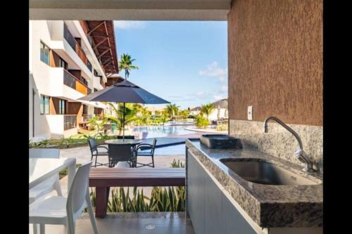 Ipojuca Apartment | Cupe Beach Living - Flat Luxo 2 suítes decorado térreo frente piscina