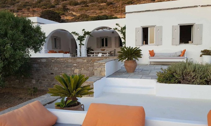Paros House | Cycladic house between olive trees and Aegean sea, magnificent sea view