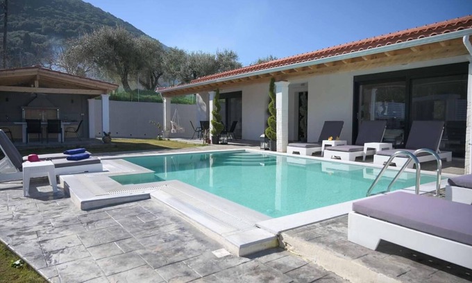 Notos Villa | 'Diamond Luxury Villa Corfu' with Mountain View, Pool & Wi-Fi