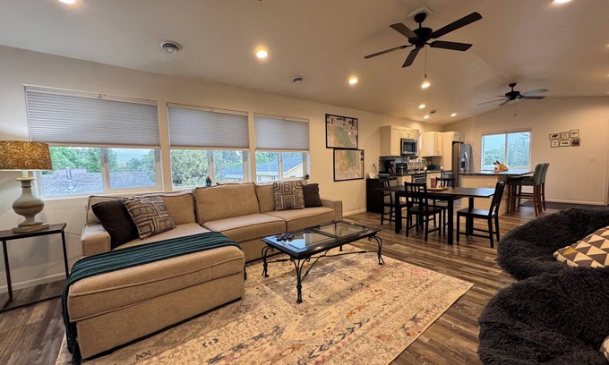 Sheridan Apartment | Discover our inviting 3-bdrm, 2-bathroom home, ideally situated near fairgrounds, hospital, VA, & downtown Sheridan. This newer-built residence offers all the comforts & conveniences you need for a pleasant stay, making it perfect for longer stays.