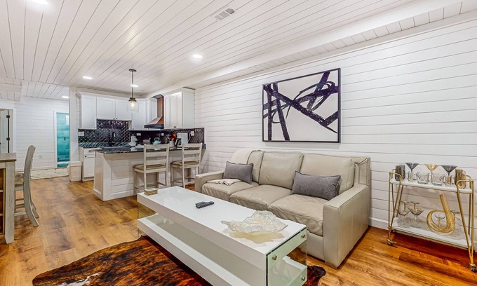Seymour Apartment | Dog-friendly apartment with mountain view, fireplace, central AC, firepit, & W/D