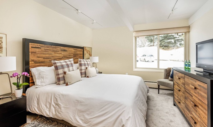 Aspen Condo | Dog Friendly Aspen Alps Condo walking distance to town with Pool