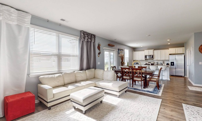 Surfside Beach House | Dog-friendly home with a patio, home office, washer/dryer, & central AC