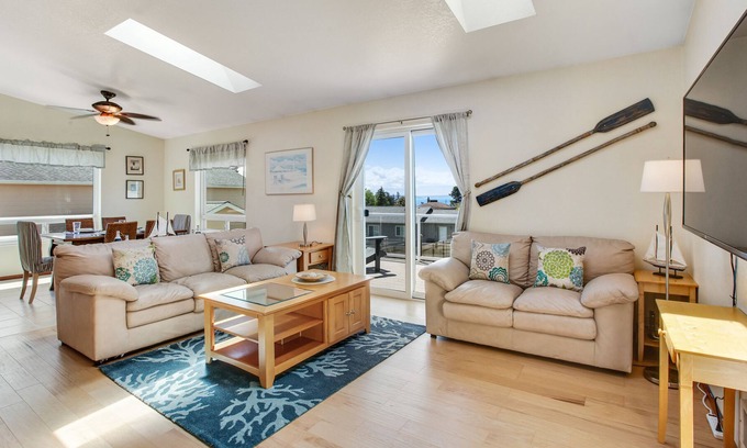 Coupeville House | Dog-friendly home with partial ocean view, yard, deck & patio - near ferry dock