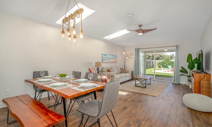 New Smyrna Beach House | Dog Friendly Home wPrivate Fenced Yard, Garage & Fire Pit STEPS to the Beach!