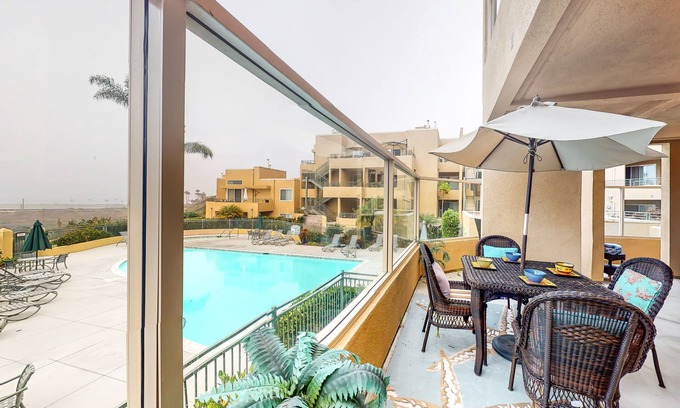 Carlsbad Condo | Dog friendly, ocean-view condo w/WiFi, patio, 2 pools, spa, shared grill area