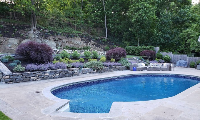 Greenwich House | Downtown sanctuary with stunning pool & gardens available from Aug1 2024 for 6m