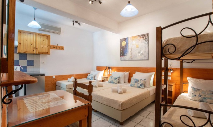 Paros Apartment | Economy Family Room (4-5 Adults) - Semi Basement Parikia near Livadia Beach