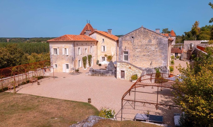 Vieux-Mareuil Villa | Elegant 9BR Chateau Overlooking Valley And Woods