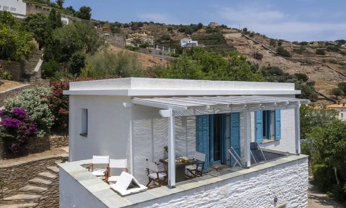 Steniai Villa | Elegant Andros Beach House | Villa Stenies Aspro | 2 bedrooms | Stunning.