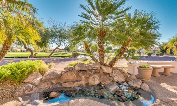 Palm Valley House | Elegant Desert Living, Pebblecreek Golf/Lake Lot. Waterfall, Golf Cart. 3 Bdrm