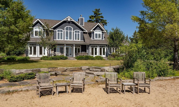 Huntsville Cottage | Elegant Vacation Estate on 7 Acres of Land with Private Sand Beach!