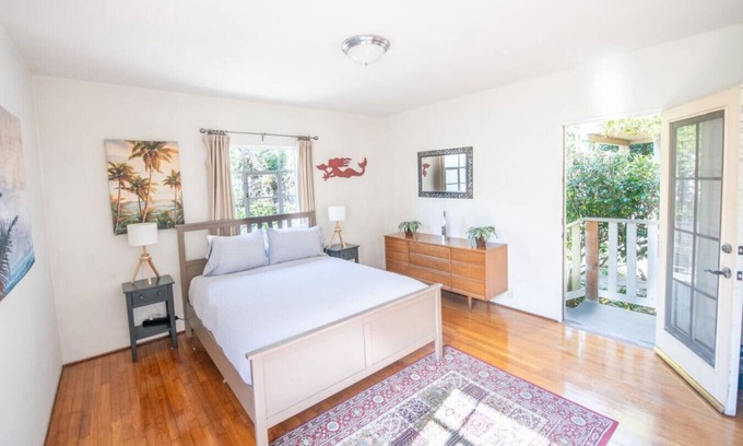 West Beach Apartment | Enjoy indoor-outdoor living, a full kitchen and walk to beach and state st.