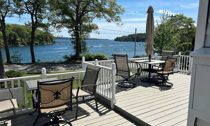 Boothbay Harbor House | Enjoy spectacular views of Lobster Cove. Large yard, EV charger & dog friendly.