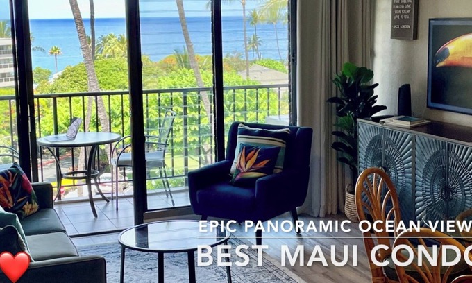 Kihei Apartment | ❤️EPIC PANORAMIC OCEAN VIEW⭐️RENOVATED-DUAL AC❤️OWNER MGMT🐳