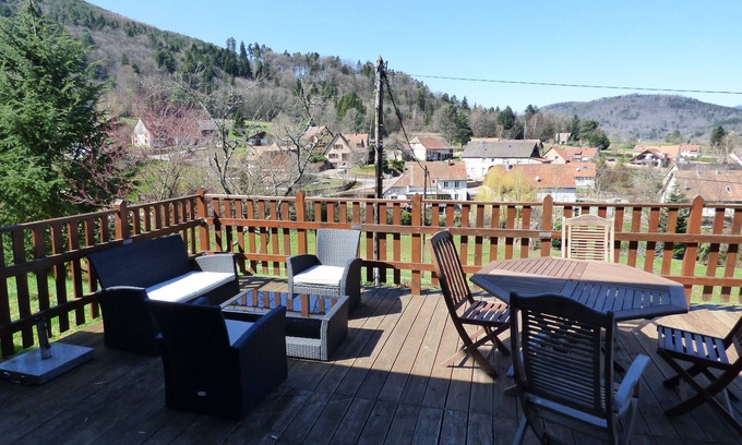 Neuve-Eglise House | Family Country Gite in Alsace, log fire, free wifi & parking, pet friendly