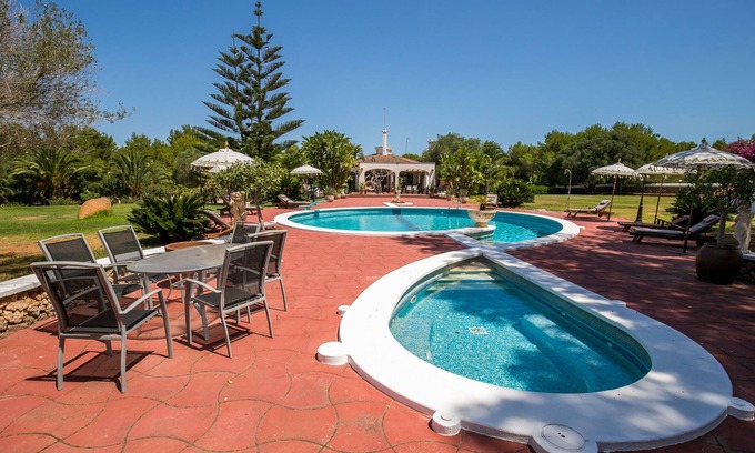 Ciudadela Villa | Fantastic “Villa es Pinar” with Air Conditioning, Pool, Jacuzzi, Terraces & WiFi; Parking Available