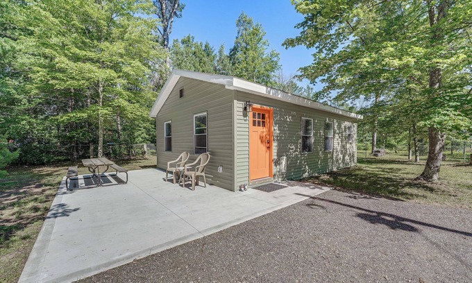 Baldwin Cabin | Fire Pit & Patio: Pet-Friendly Cabin in Idlewild!