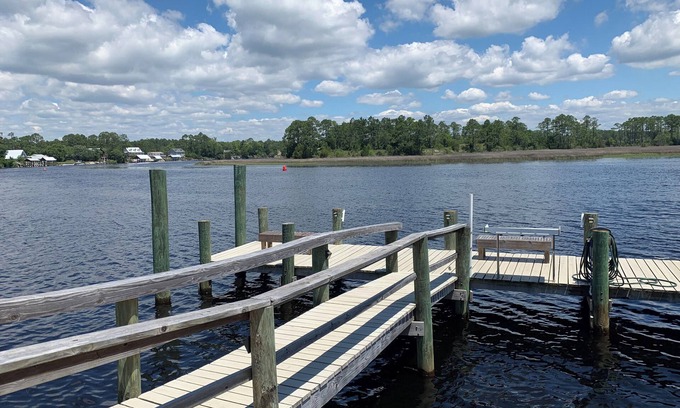 Carrabelle House | Fisherman's access and relaxation in a 2BR 2BA on River with Dock, Pet friendly!