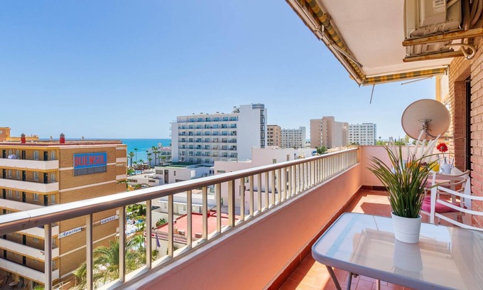 Carihuela Apartment | Fontana - Terrace, Swimming Pool, Parking, Second line of beach. Sea Views