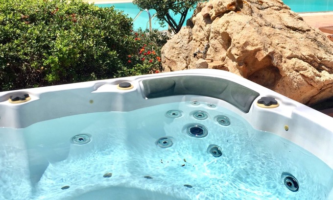 San Teodoro Apartment | Garden House With Panoramic Sea View,Swimming Pool, 5 minutes from the beach