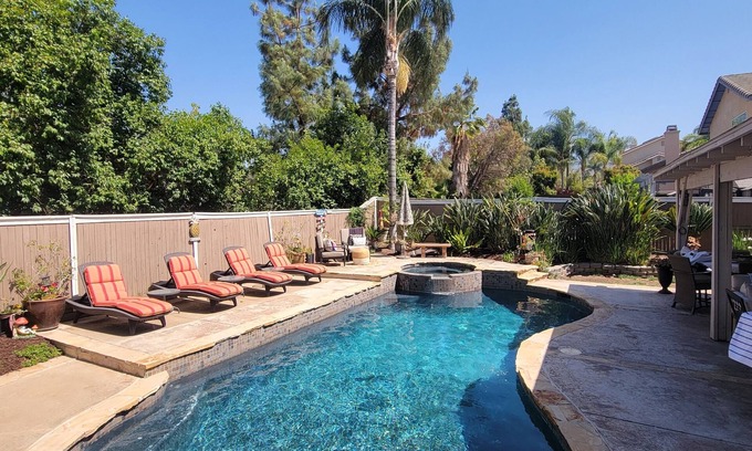 Corona House | Great backyard with built in BBQ and private pool and spa.